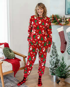 Ensemble de survêtement de Noël pour femmes, imprimé personnalisé, haut à manches longues et pantalon, ensemble de pyjama confortable pour l'hiver, ensemble de vêtements de détente, ensemble de Noël festif pour la famille - Product Image 3