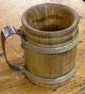 Tasses en bois d'acacia pour l'eau de thé de café de Dirking avec la tasse de bière en bois de style de fantaisie avec la poignée disponible au prix export - Product Image 1