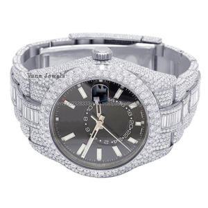 Haute qualité hommes Moissanite diamant montre-bracelet automatique exclusif luxe en acier inoxydable Hip Hop Style analogique entièrement glacé en vrac - Product Image 6