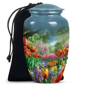 โกศอลูมิเนียมฝาปิดแบบกดสำหรับบรรจุอัฐิของมนุษย์ ขนาดผู้ใหญ่ - โกศโลหะแบบกดปิด - แจกันที่ระลึกสำหรับงานศพ - Product Image 2