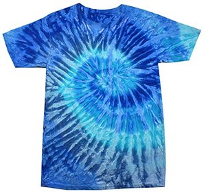 T-shirt à manches courtes pour homme, tie-dye, col rond, coupe classique, tricoté, décontracté, motif noir et blanc - Product Image 2