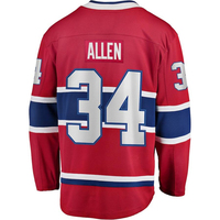 Jersey Hoki Merah Unisex Montreal Canadiens Nomor 22 Caulfield Tackle Twill Print Lengan Setengah Kerah Bulat Reguler Bernapas