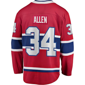 Maillot de hockey rouge unisexe des Canadiens de Montréal, numéro 22 Caulfield, imprimé en sergé, manches courtes, col rond, coupe classique, été - Product Image 4
