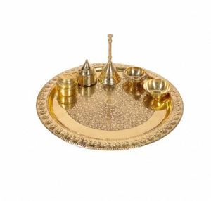 Thali Decorativo para Pooja, para el Hogar o Mandir, Thali Religioso para el Culto Diario, de Fabricante Indio, a Precio de Mayoreo - Product Image 3