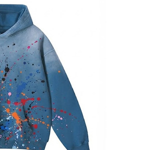Oversized Unisex Hoodie Acid Wash <b>Spray</b> Paint Splatter Print Kangaroo Pocket 100% Cotton Sweatshirt - Product Image 4