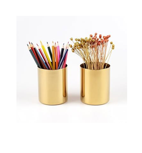 Desk <b>Storage</b> Organizer New Arrival Brass Pen Holder for Home Decoration Gold Iron Pen Holder <b>Tabletop</b> Pen Holder - Product Image 3