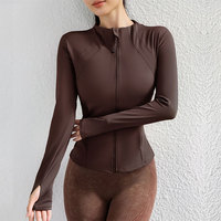 Chaqueta Deportiva Personalizable para Mujer, con Cierre, de Secado Rápido, para Entrenamiento, Manga Larga, Ajustada, para Correr y Hacer Ejercicio