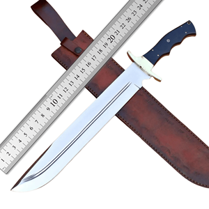 Couteau à lame fixe de 15 pouces en gros, manche en bois, pointe clip, lame pleine longueur, étui en cuir, acier VG10, gravure de logo OEM disponible TARJ - Product Image 6