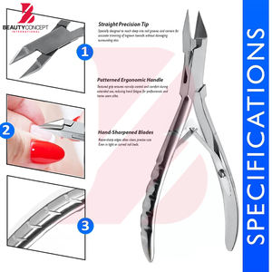 Ensemble d'instruments de podologie en acier inoxydable de qualité supérieure avec logo personnalisé, comprenant coupe-ongles épais, repousse-ongles, nettoyeur et lime. - Product Image 2
