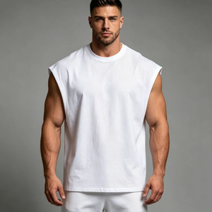 Custom Boxy Fit <b>Sleeveless</b> Acid Washed <b>Tshirts</b> Vintage DTG Printed Men's Tank Tops Screen Men's Breathable Mesh Tank Top Quick - Product Image 3