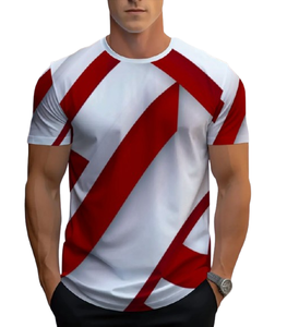 Camisetas Deportivas Casuales Transpirables, 100% Poliéster, Tejido de Punto, Camiseta de Gimnasio de Manga Corta, Camiseta Deportiva Casual de Verano para Entrenamiento - Product Image 1