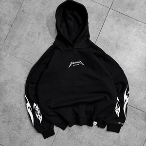 เสื้อฮู้ดโอเวอร์ไซส์ผู้ชายแบบสั่งทำ OEM ODM ผ้าฝ้ายถัก สตรีทแวร์ พิมพ์ลายโลโก้ด้านหลัง เสื้อใส่ได้ในฤดูใบไม้ร่วง ทรงปกติ ระบายอากาศได้ดี - Product Image 3