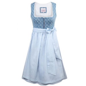 Vestido Midi Azul Claro para Mujer, Corte en A, Sin Mangas, Cuello Cuadrado, Tejido de Algodón, con Cinturón, Dobladillo Evase, Estilo Casual de Primavera - Product Image 3