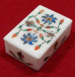 Beautiful Handmade White Marble Rectangle Shape Flower Inlay Design Jewelry Gift <b>Boxes</b> For Wedding And Business Gifting Purpose - Product Image 5