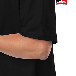 <b>Men's</b> <b>Crop</b> <b>Top</b> Black Short Sleeve O-Neck Regular Fit Solid Color Casual Jersey Cotton Silk Screen Printing Customized Design - Product Image 4