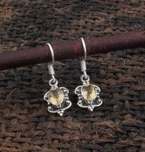 Pendientes de Citrino Natural, Facetados, Elegantes, de Citrino Color Miel, Joyería para Mujer, Regalo de Aniversario para Ella - Product Image 2