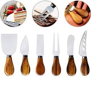 Juego de Cuchillos para Queso de Acero Inoxidable Premium con Mango de Madera, Accesorios para Tabla de Charcutería con Logotipo Personalizado, Rebanador, Cortador y Esparcidor - Product Image 5
