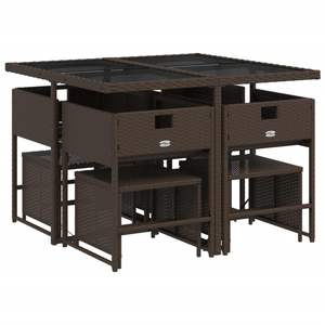 Juego de Comedor para Jardín en Color Crema, Blanco y Marrón - Product Image 4