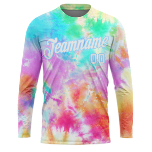 เสื้อยืดคอกว้างแขนยาวสำหรับผู้ชาย พิมพ์ลายแบบซับลิเมชั่นเต็มตัว ไซส์ใหญ่ แห้งเร็ว ระบายอากาศได้ดี ออกแบบได้ตามต้องการ - Product Image 1