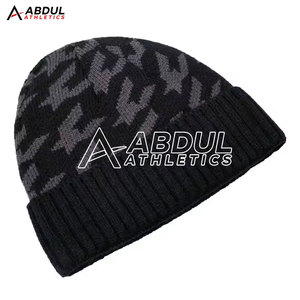 Fashionable Beanies Hat With Thick Wool Knit Design Perfect For Streetwear Jacquard Winter Sports And Daily Outfits - Product Image 3