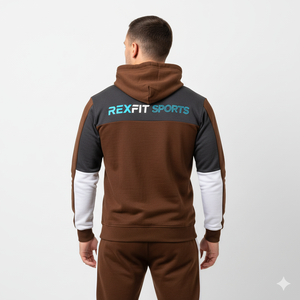 Survêtement coupe-vent en molleton de coton épais de haute qualité, personnalisé avec logo brodé et bandes réfléchissantes, grandes tailles, ensemble hiver OEM - Product Image 2