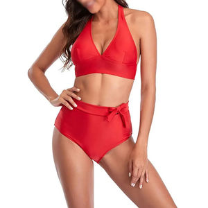 Tankini de fitness pour femme à imprimé floral de haute qualité, ensemble 2 pièces personnalisé en gros, soutien-gorge de bikini respirant avec logo frontal, prix abordable - Product Image 4