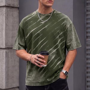 เสื้อยืดสตรีทแวร์โอเวอร์ไซส์สไตล์ใหม่ล่าสุด ล้างสีแบบแอซิดวอช สำหรับเด็กผู้ชาย ขายส่งเสื้อยืดผู้ชายคุณภาพสูงแบบแอซิดวอช - Product Image 5