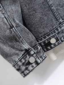New Arrival High Quality Men's Vintage Style <b>Denim</b> <b>Jackets</b> Stylish Embossed Nylon Fur Decoration Men's <b>Jackets</b> - Product Image 3