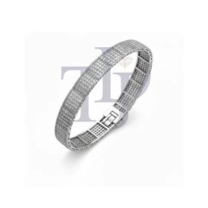 Bracelet jonc de luxe pavé de diamants en or 10K 14K, 6 carats, VS1 VS2, couleur H-I, style Iced Out, bijoux de créateur élégants pour femme, parfaits pour les soirées - Product Image 5
