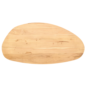 Table de salle à manger de style européen en bois d'acacia massif, forme ovale, plateau naturel, pieds en métal croisés en X, pour la maison, le restaurant, la cuisine - Product Image 5