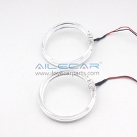 Feux de jour à LED cristallins 12V Angel Eyes Halo Ring Light Guide Marker DRL 131mm 99mm 6000K Blanc pour phares BMW E60