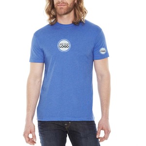 T-shirt pour homme coupe classique bleu royal chiné - Product Image 1