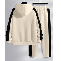 Ensemble de survêtement pour homme avec veste à capuche et pantalon de jogging à blocs de couleur avec fermeture éclair