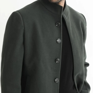 Gabardina Larga y Delgada de Lana Vintage para Hombre, Estilo Europeo Americano, Color Sólido, Informal - Product Image 2