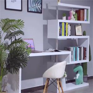 White Office Desk with Display Stand for Computer Use - Product Image 2