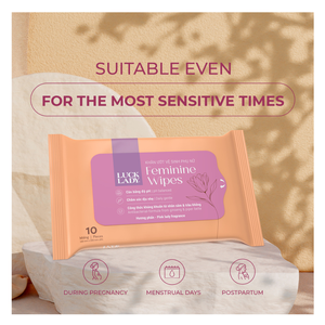 Lingettes intimes féminines à l'extrait de camomille Luck-Lady, 10 pièces, pH équilibré, parfum Pink Lady, lingettes humides intimes OEM Vietnam - Product Image 3