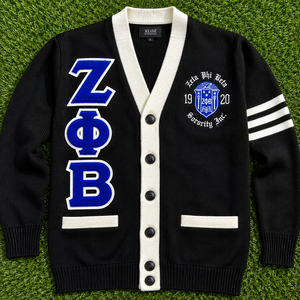 Suéter Cárdigan de Punto Acrílico Personalizado con Bordado de la Hermandad Zeta Phi Beta para Mujer, Estilo Universitario, para Invierno - Product Image 5