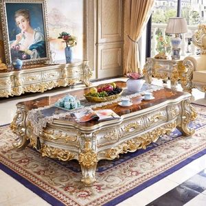 Luxury Royal White <b>Gold</b> <b>Sofa</b> Set Carved Mahogany Living Room Furniture Guaranteed Quality Hostal Providencia - Product Image 6