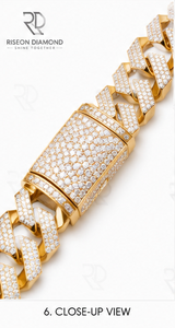 Imperial radiance diamond Cuban link <b>necklace</b> bold statement luxury craftsmanship modern sophistication premium 18K yellow white - Product Image 5