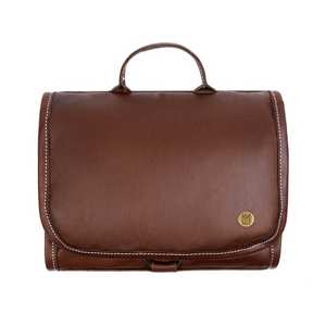 Leather Toiletry Bag Men Travel Wash Organizer Cosmetic Storage Waterproof Grooming <b>Case</b> Bag LTB-0117 - Product Image 1