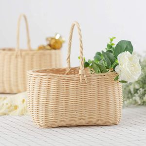 Handmade Rattan Picnic Basket with Handle Camping <b>Storage</b> <b>Hamper</b> Baskets for Outdoor Going Wholesale From Factory - Product Image 6