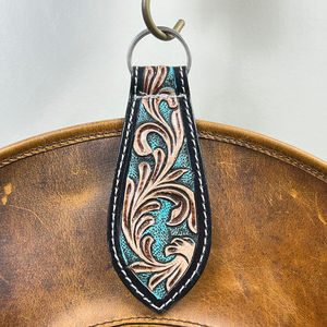 Clip de chapeau en cuir artisanal de style occidental avec aimant puissant, motif floral sculpté, pour sacs de voyage, sacs à dos et sièges de voiture - Product Image 4
