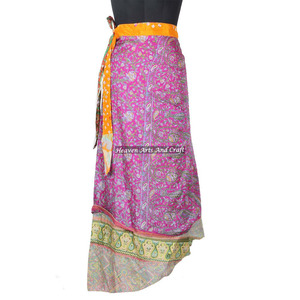 New Indian Around Silk Sari <b>Wrap</b> <b>Skirts</b> Indian Vintage Printed Magic Silk <b>Wrap</b> Around <b>Skirts</b> Manufacturer Wholesaler - Product Image 5
