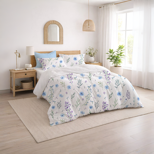 Cotton Duvet Cover <b>Set</b> <b>Comforter</b> Cover Pillow Shams Portable Quilting Design Hidden Zipper Closure Corner Ties for Home Hotel - Product Image 2