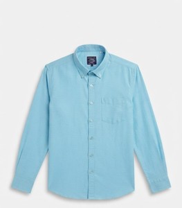 Camisa Casual de Algodón Popelín Azul Claro para Hombre, Manga Larga, Cuello Mao, Transpirable, para Primavera - Product Image 4