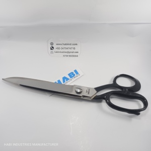 HABI INDUSTRIES Professional Custom Logo Curved Sharp Stainless Steel <b>Sewing</b> Chrome Embroidery <b>Scissors</b> Anti-Tailor Steel Handle - Product Image 3