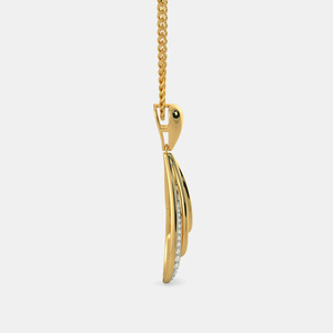 Collar con Colgante de Oro Amarillo de 14K con Diamante Cultivado en Laboratorio de Corte Brillante Redondo - Product Image 4