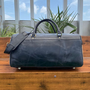 Ensemble de sac de sport 2 pièces en cuir de vachette usiné à la main de conception à carreaux durable populaire Ensemble combiné de bagages en cuir véritable pour unisexe - Product Image 5