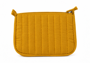 Pochette cosmétique en coton bleu glacé avec fermeture éclair, porte-cartes et porte-monnaie pour femme - Product Image 2