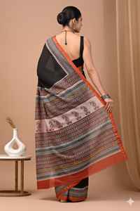 Sari de Seda Chanderi Tejido a Mano, Artesanía Premium - Product Image 4